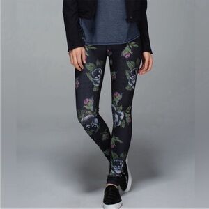 Lululemon Wunder Under Women's Size 6 Full Length Leggings Garden Party Black